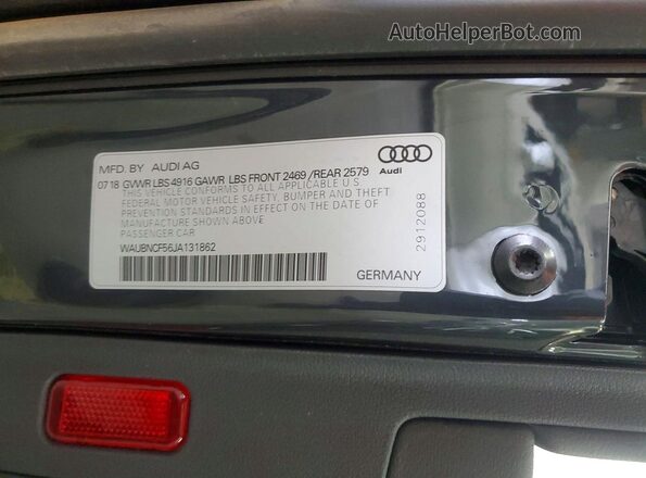 WAUBNCF56JA131862 2018 AUDI A5 Серый Вид подкапотного пространства