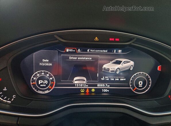 WAUBNCF56KA044464 2019 AUDI A5 Черный Вид щитка приборов