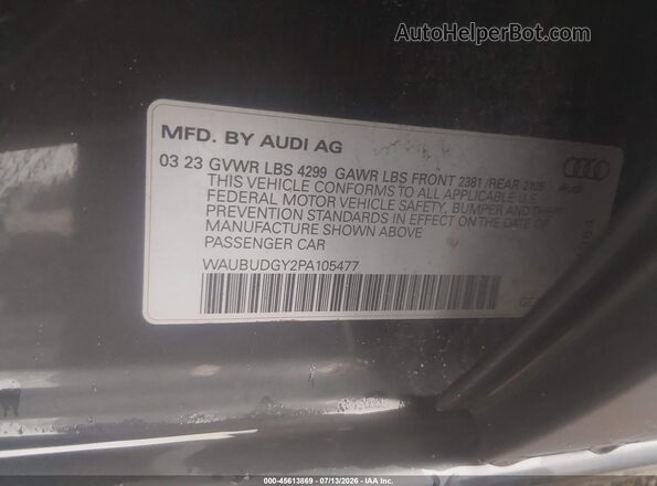 WAUBUDGY2PA105477 2023 AUDI A3 Gray Widok komory silnika