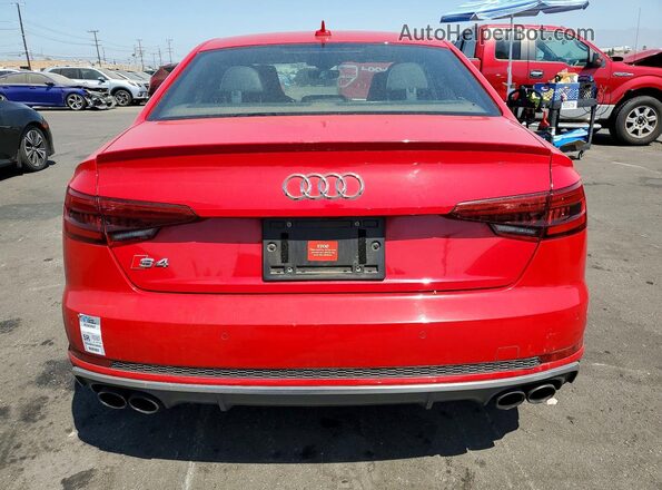 WAUC4AF43JA001332 2018 AUDI S4 Красный Вид сзади