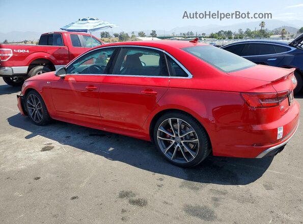 WAUC4AF43JA001332 2018 AUDI S4 Красный Задняя левая четверть