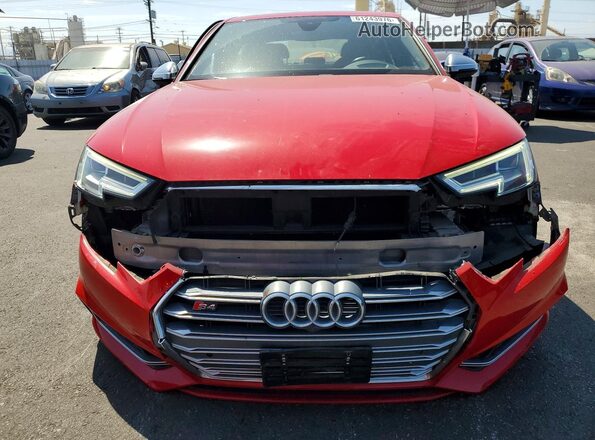 WAUC4AF43JA001332 2018 AUDI S4 Красный Вид спереди