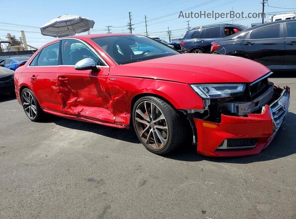 WAUC4AF43JA001332 2018 AUDI S4 Красный Передняя правая четверть