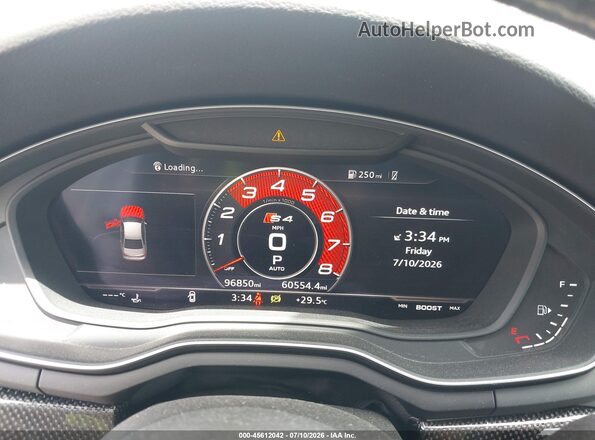 WAUC4AF44JA009648 2018 AUDI S4 White Widok tylnych siedzeń