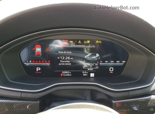 WAUC4CF51SA011444 2025 AUDI S5 White Widok zestawu wskaźników