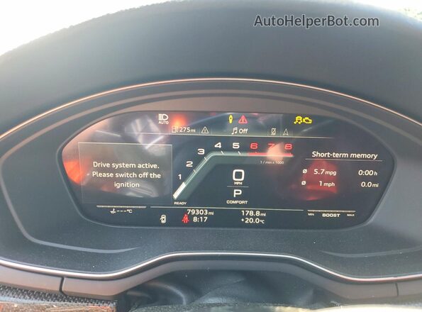 WAUC4CF56MA046192 2021 AUDI S5 Gray Սարքավորումների վահանակի տեսք