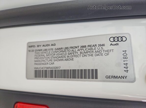 WAUC4CF56RA032817 2024 AUDI S5 White Widok komory silnika