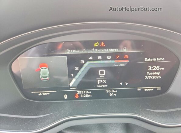 WAUC4CF56RA032817 2024 AUDI S5 White Widok zestawu wskaźników