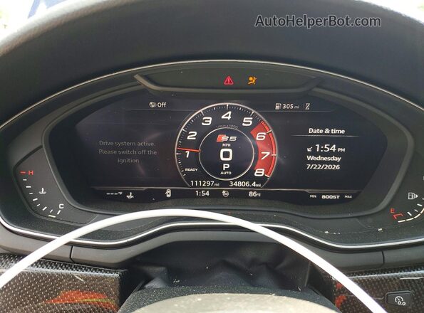 WAUC4CF59JA012386 2018 AUDI S5 Blue Widok zestawu wskaźników