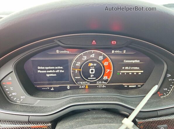 WAUC4CF59JA069719 2018 AUDI S5 Black Instrument cluster view