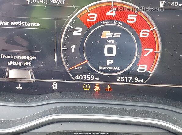 WAUC4DF50KA028113 2019 AUDI S5 Gray 