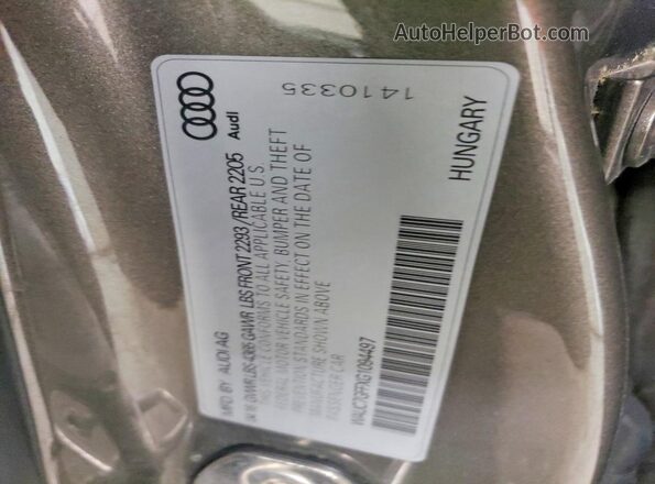 WAUC7GFFXG1094497 2016 AUDI A3 Brown Vista de la etiqueta del VIN