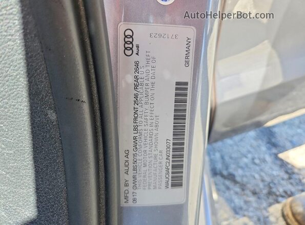 WAUC8AFC2JN033077 2018 AUDI A6 Silver Շարժիչի բաժամունքի տեսք
