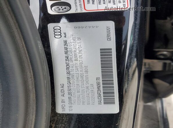 WAUC8AFC6HN065170 2017 AUDI A6 Black Vista del compartimento del motor