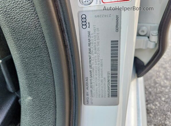 WAUC8AFCXJN015121 2018 AUDI A6 White Widok komory silnika