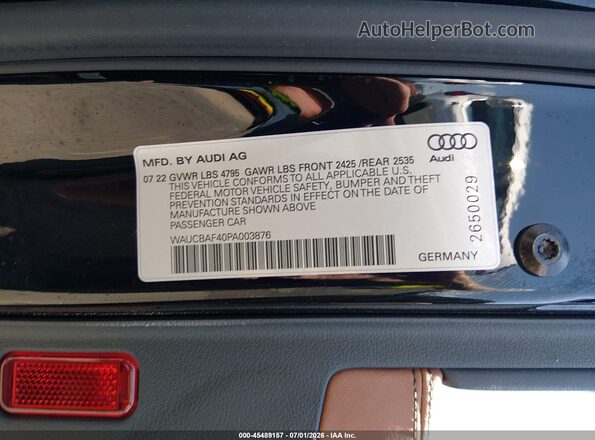 WAUCBAF40PA003876 2023 AUDI A4 Black Widok komory silnika