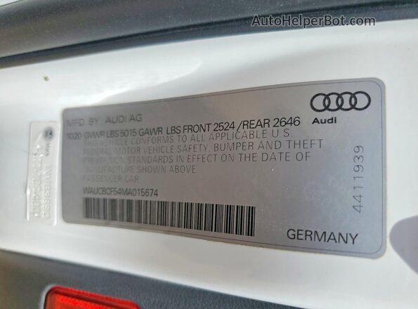 WAUCBCF54MA015674 2021 AUDI A5 White Widok komory silnika
