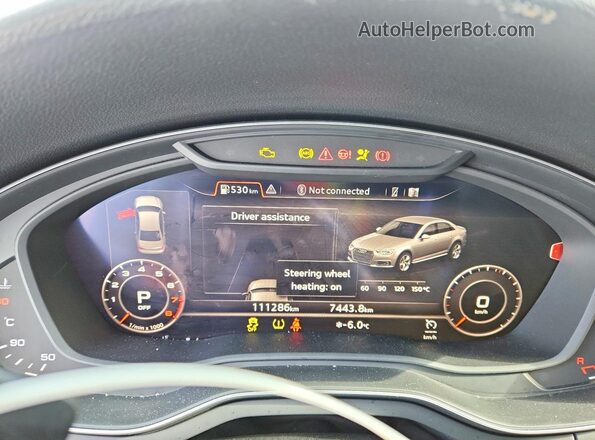 WAUCNAF44KA007896 2019 AUDI A4 White ხელსაწყოთა პანელის ხედი