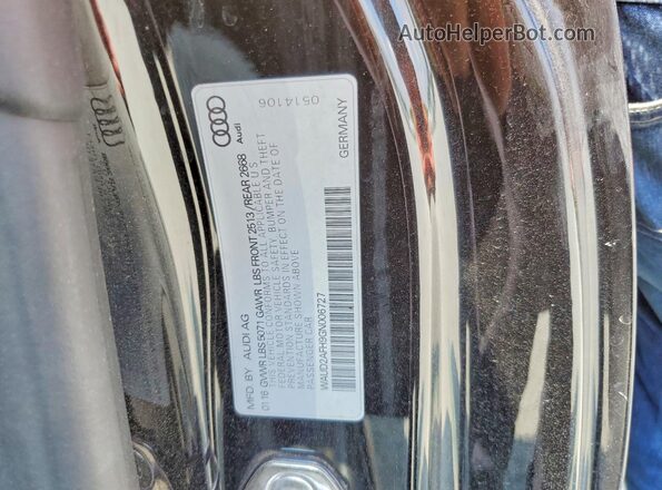 WAUD2AFH9GN006727 2016 AUDI A5 Black VIN sticker view