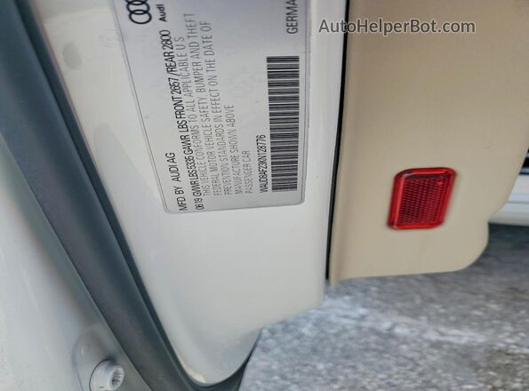 WAUD8AF23KN128776 2019 AUDI A6 White Вид підкапотного простору