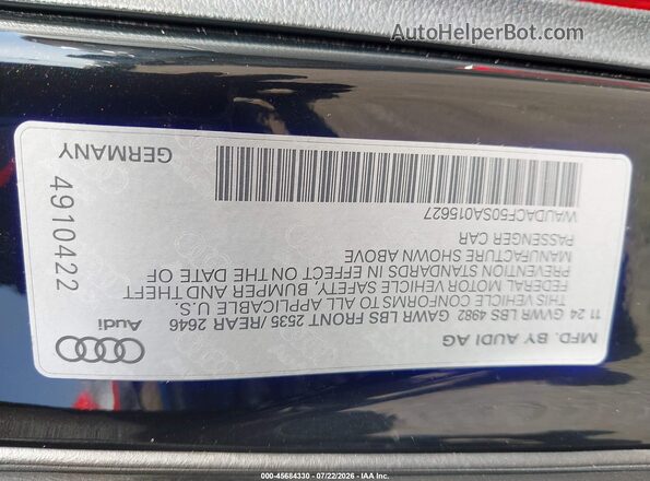 WAUDACF50SA015627 2025 AUDI OTHER Black Engine compartment view