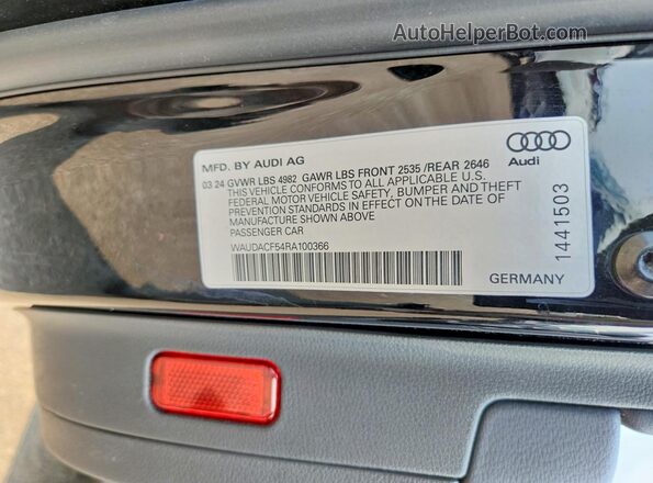 WAUDACF54RA100366 2024 AUDI A5 Black Вид підкапотного простору