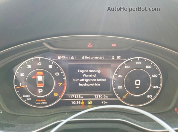 WAUDNAF42HN052230 2017 AUDI A4 Black Вид щитка приладів