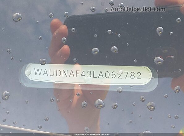WAUDNAF43LA062782 2020 AUDI A4 White 