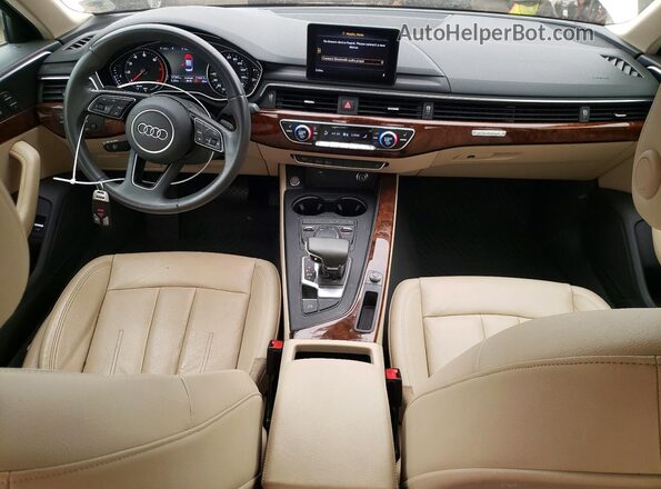WAUDNAF4XKA113550 2019 AUDI A4 White Առջևի վահանակի տեսք