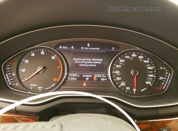 WAUDNAF4XKA113550 2019 AUDI A4 White Սարքավորումների վահանակի տեսք