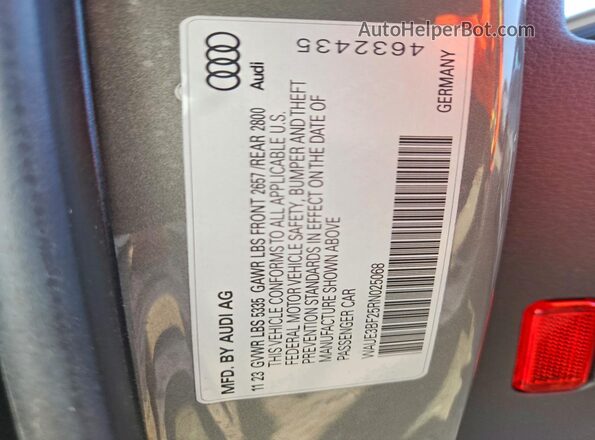 WAUE3BF25RN025068 2024 AUDI A6 Серый Вид наклейки с VIN-кодом