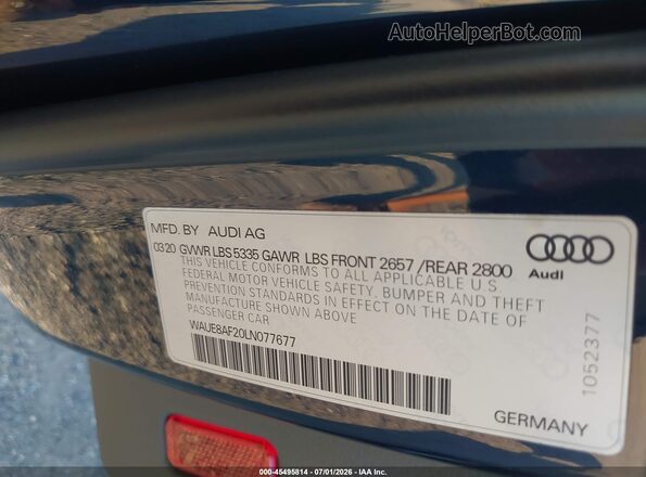 WAUE8AF20LN077677 2020 AUDI A6 Black Vista del compartimento del motor