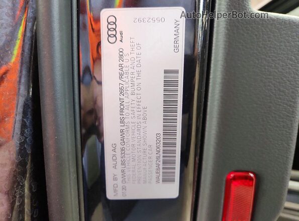 WAUE8AF26LN063203 2020 AUDI A6 Черный Вид подкапотного пространства