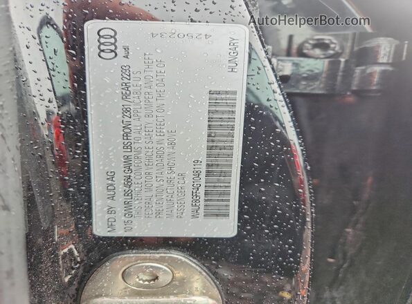 WAUE8GFF4G1048119 2016 AUDI A3 Black ძრავის განყოფილების ხედი