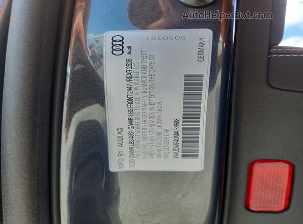 WAUEAAF40MA039588 2021 AUDI A4 Gray Vista del compartimento del motor