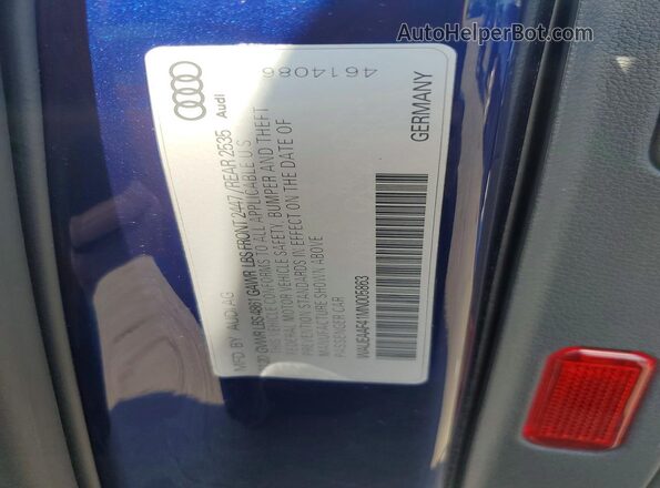 WAUEAAF41MN005863 2021 AUDI A4 Blue Vista del compartimento del motor