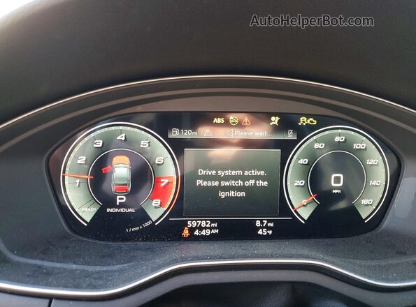 WAUEAAF44MA015410 2021 AUDI A4 White Вид щитка приладів