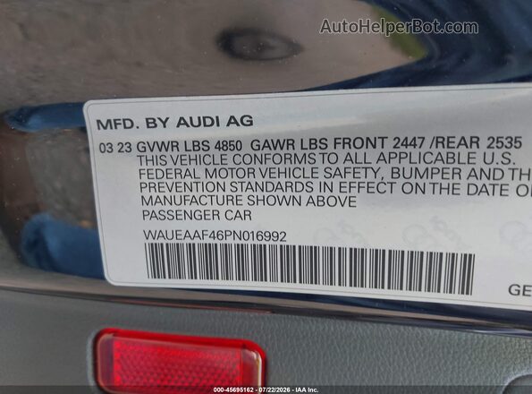 WAUEAAF46PN016992 2023 AUDI A4 Black ძრავის განყოფილების ხედი