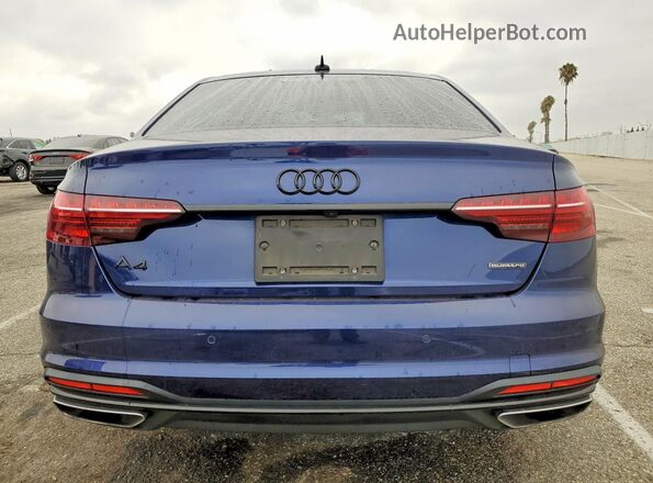 WAUEAAF47MA064455 2021 AUDI A4 Blue Вид ззаду