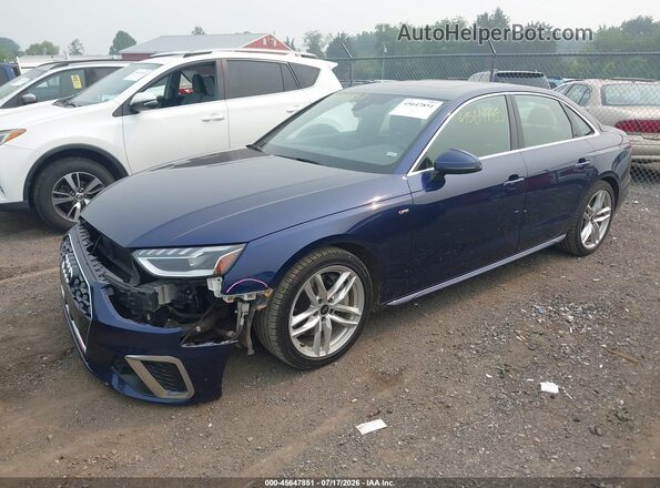 WAUEAAF47RN013845 2024 AUDI A4 Blue Առջևի ձախ երեք քառորդ տեսարան