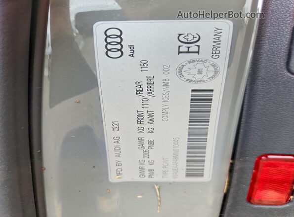 WAUEAAF48MN010445 2021 AUDI A4 Gray Vista del compartimento del motor