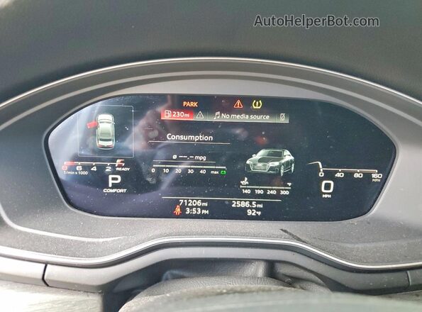 WAUEABF45MN003958 2021 AUDI A4 White Instrument cluster view