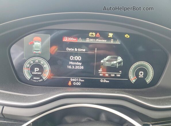WAUEACF58MA039889 2021 AUDI A5 White Вид щитка приладів