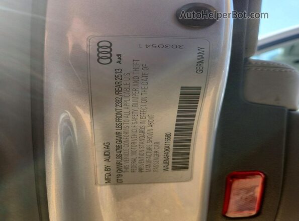 WAUENAF40KA116560 2019 AUDI A4 Silver Widok komory silnika