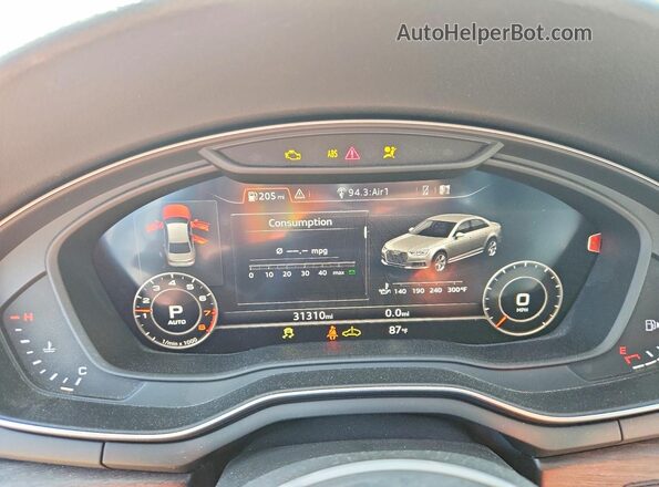 WAUENAF40KA116560 2019 AUDI A4 Silver Widok zestawu wskaźników