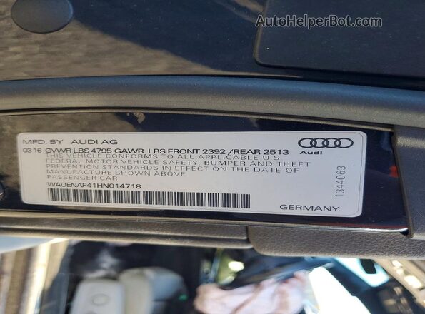 WAUENAF41HN014718 2017 AUDI A4 Black Widok komory silnika