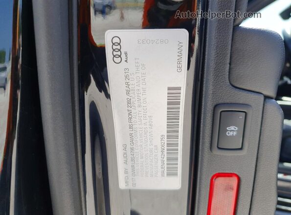 WAUENAF42HN062759 2017 AUDI A4 Black Вид підкапотного простору