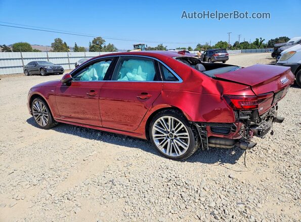 WAUENAF42JA010139 2018 AUDI A4 Burgundy Задня ліва чверть