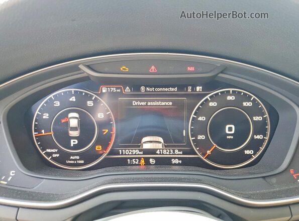 WAUENAF42JA084211 2018 AUDI A4 Black Vista del cuadro de instrumentos