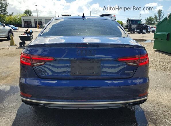 WAUENAF42KA114101 2019 AUDI A4 Blue Rear view